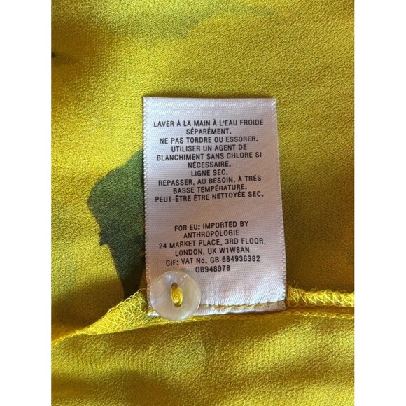 Maeve by Anthropologie Duchess Floral Sleeveless Blouse Women’s Size 10 Yellow - Picture 7 of 9